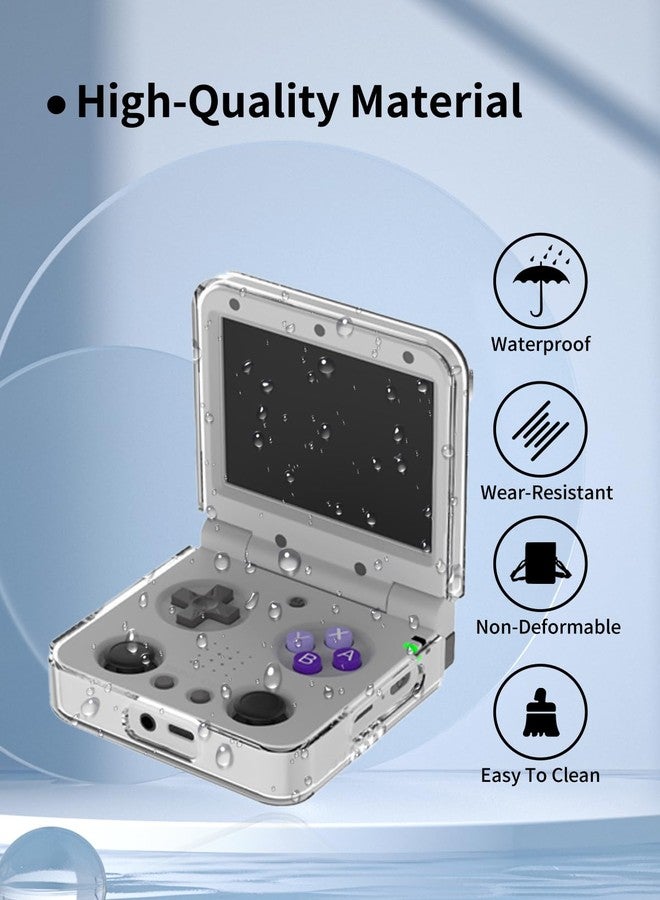 متوافق مع جهاز ألعاب Miyoo Flip V2 وجهاز ألعاب Miyoo Flip Retro، غلاف مقسم من مادة البولي كربونات من UYRUREL، حماية شاملة من الصدمات والسقوط، شفاف - Image 3